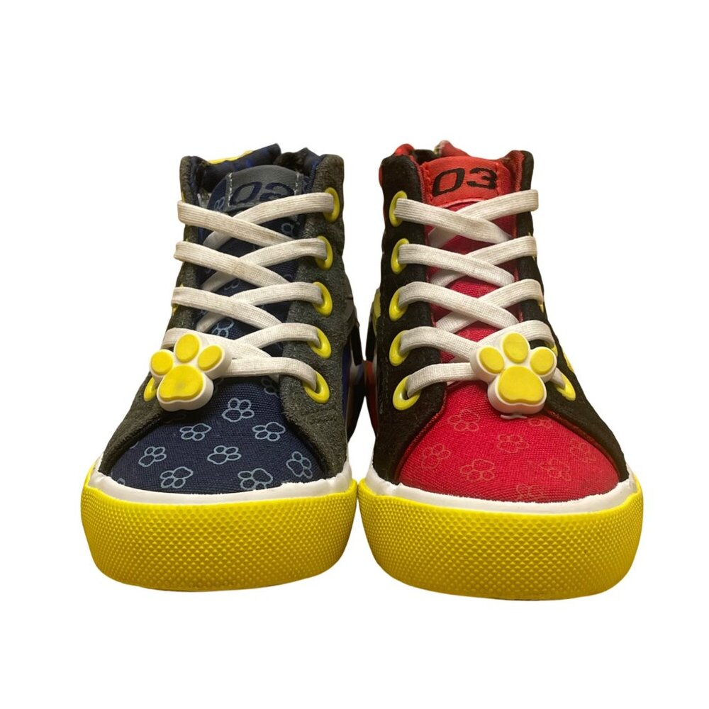 Paw Patrol Kids Yellow/Blue/Red Canvas Zip Up Closure High Top Sneakers Size 7 - Picture 2 of 10